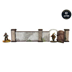 WW2 Normandy Stone Wall w. Gate (high) (28mm)