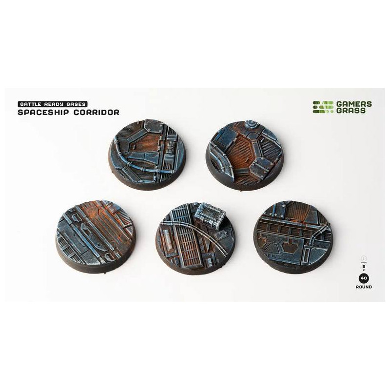 Spaceship Corridor Bases Round 40mm (x5)