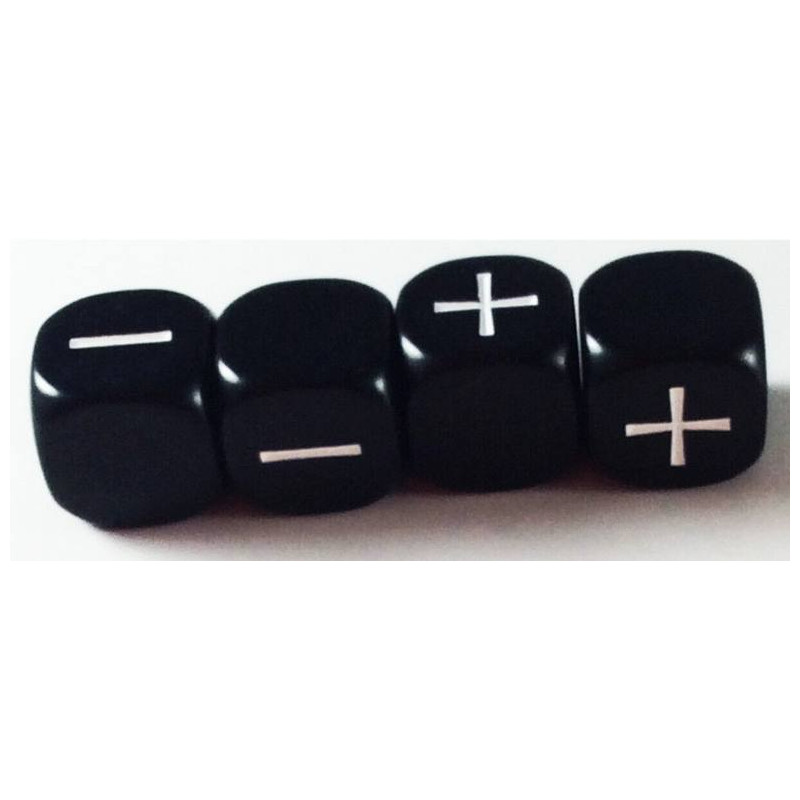 Grey Ghost Fudge Fudge Dice. Paquete de Jugador (Negro) (4)