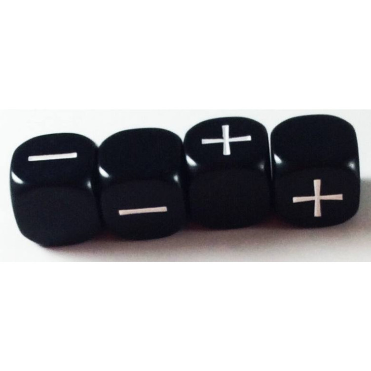 Grey Ghost Fudge Fudge Dice. Paquete de Jugador (Negro) (4)