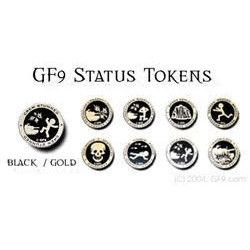 Full Set, 16 Total Tokens, 2 Each Black/gold