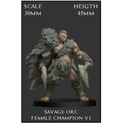 Savage Orc Female Champion V1 30mm Scale - 1 miniatura