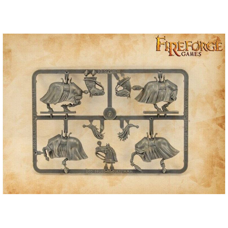 FireForge 4 Plastic Barded Horses