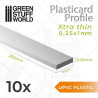 Perfil Plasticard uPVC - Ultra Finas 0.25x1mm