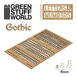 Letras y números 4 mm Goticos