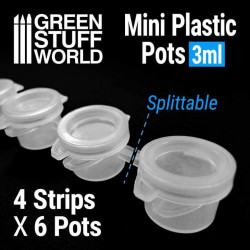 24x Mini botes de plastico 3ml