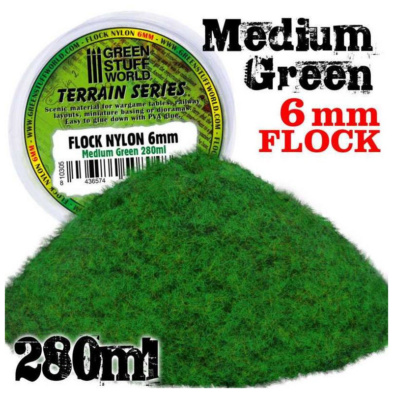 Cesped Electrostatico 6 mm - Verde Medio - 280 ml