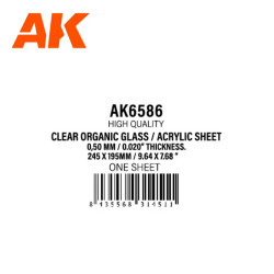 0,40 mm / Thickness-Clear Organic Glass 245 x 195mm