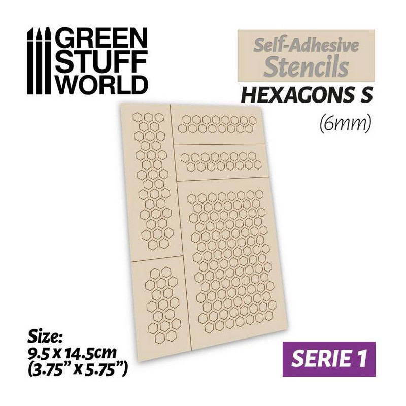 Plantillas autoadhesivas - Hexagonos S - 6mm