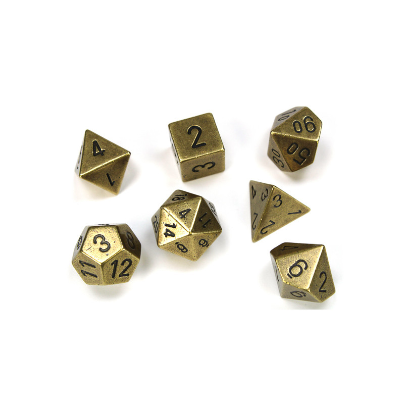 Solid Metal Old Brass Colour Poly 7 die set