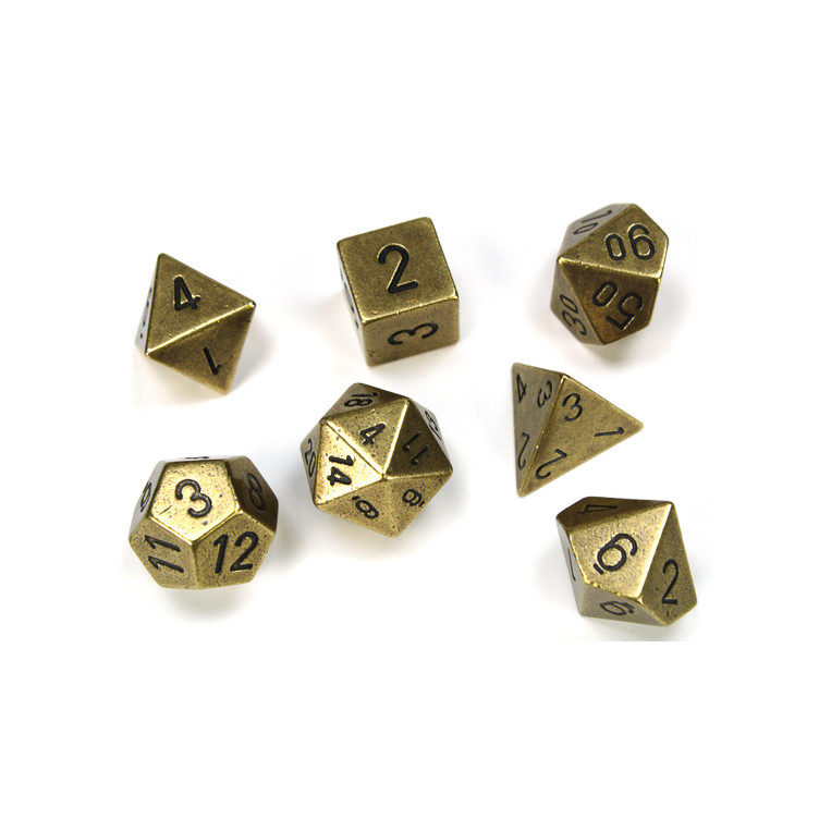 Solid Metal Old Brass Colour Poly 7 die set