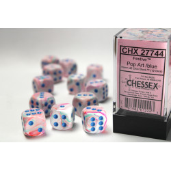 Festive Polyhedral 16mm D6 Pop Art /blue