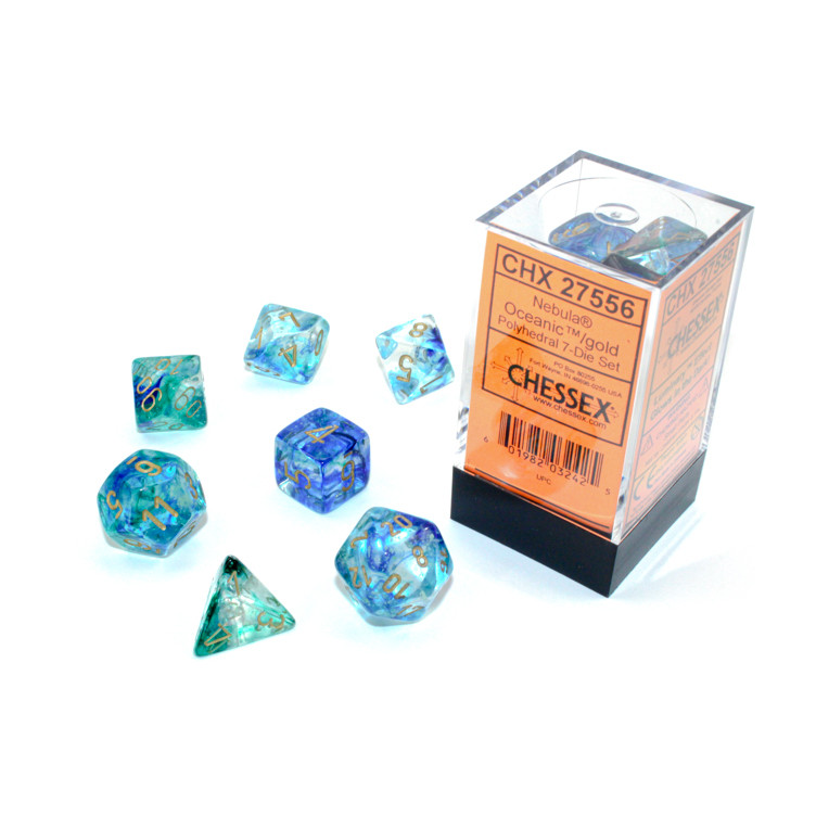 Nebula Oceanic/gold Luminary 7-Die Set