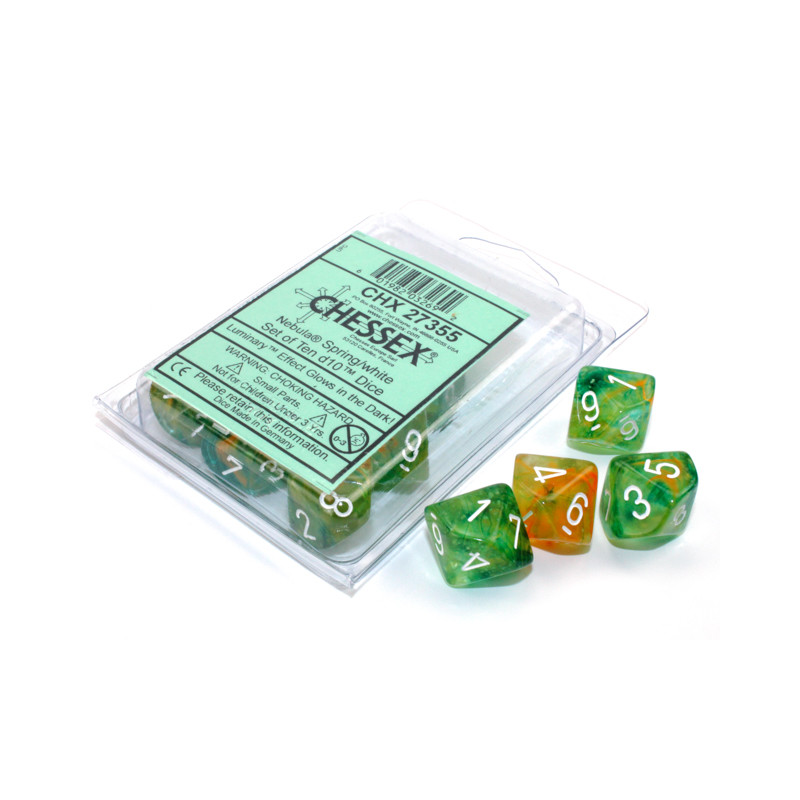 Nebula Spring/white Luminary Set of Ten D10's