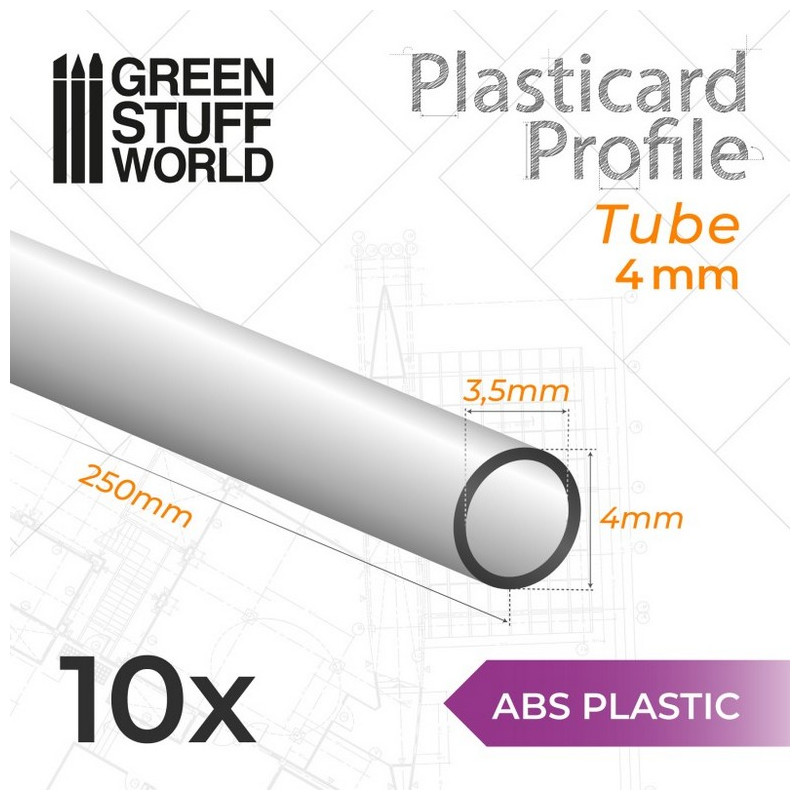 Perfil Plasticard TUBO 4mm