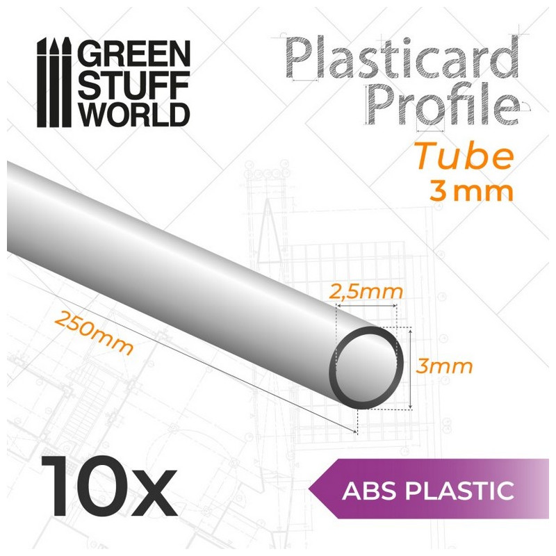 Perfil Plasticard TUBO 3 mm