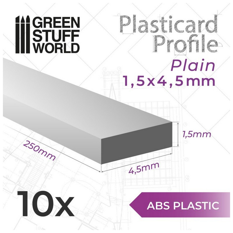 Perfil Plasticard TIRAS PLANAS 4.5mm