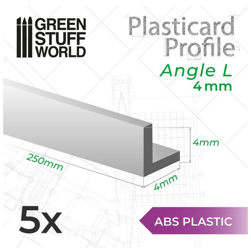 Perfil Plasticard ANGULO-L 4mm