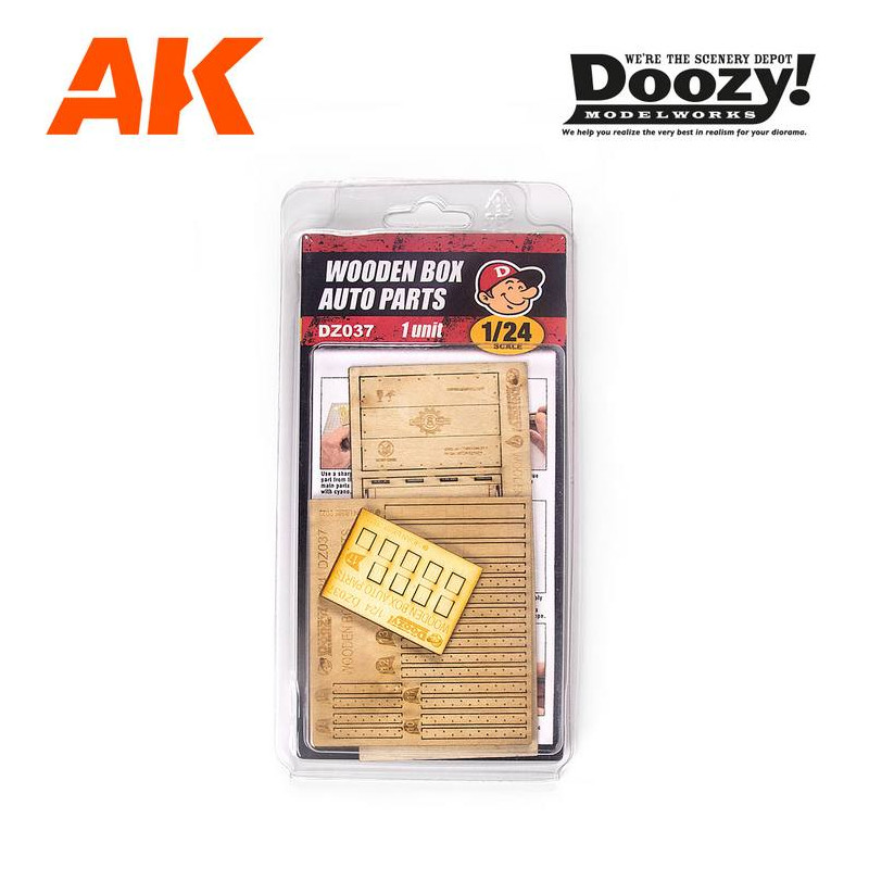 Laser Cut Wooden Box Auto Parts 1:24