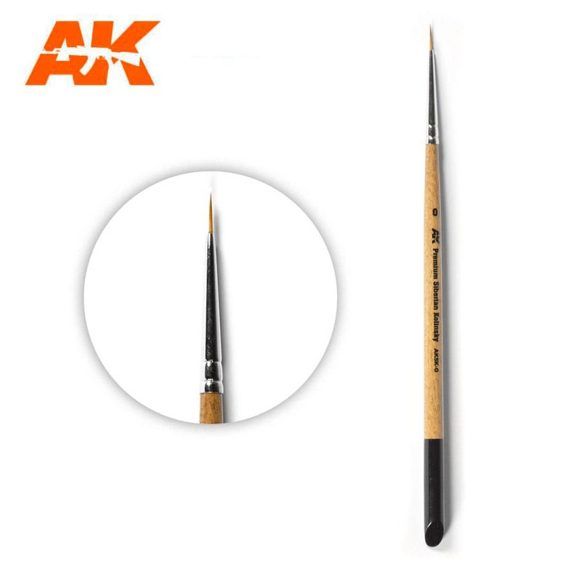 Ak Premium Siberian Kolinsky Brush 0