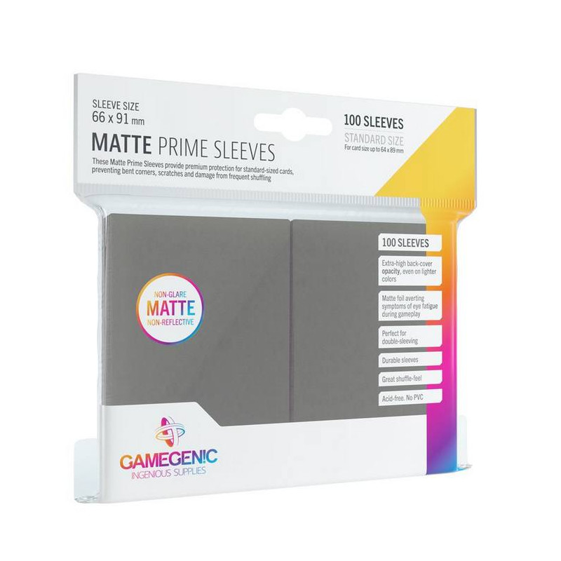 Gamegenic: Pack Matte Prime Sleeves Dark Gray (100)