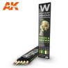 Watercolor Pencil Set Green and Brown Camouflages