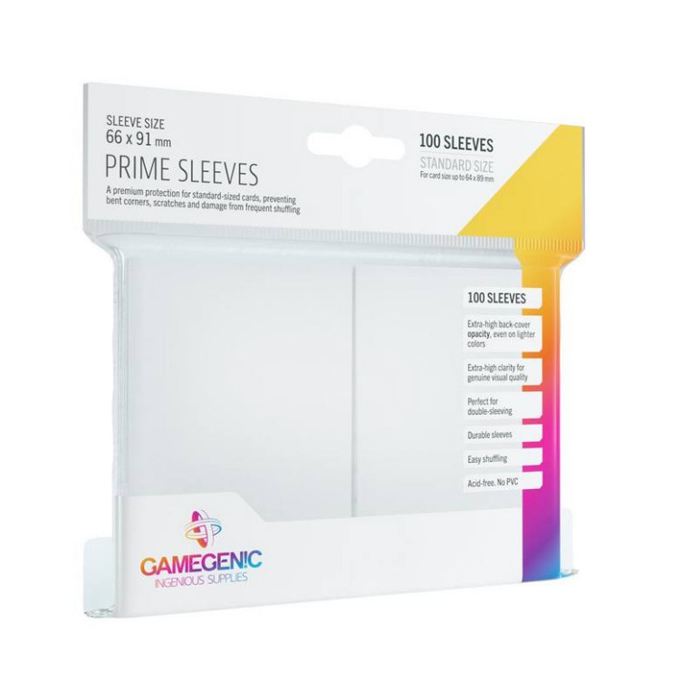 Gamegenic: Pack Prime Sleeves White 66x91mm (100)