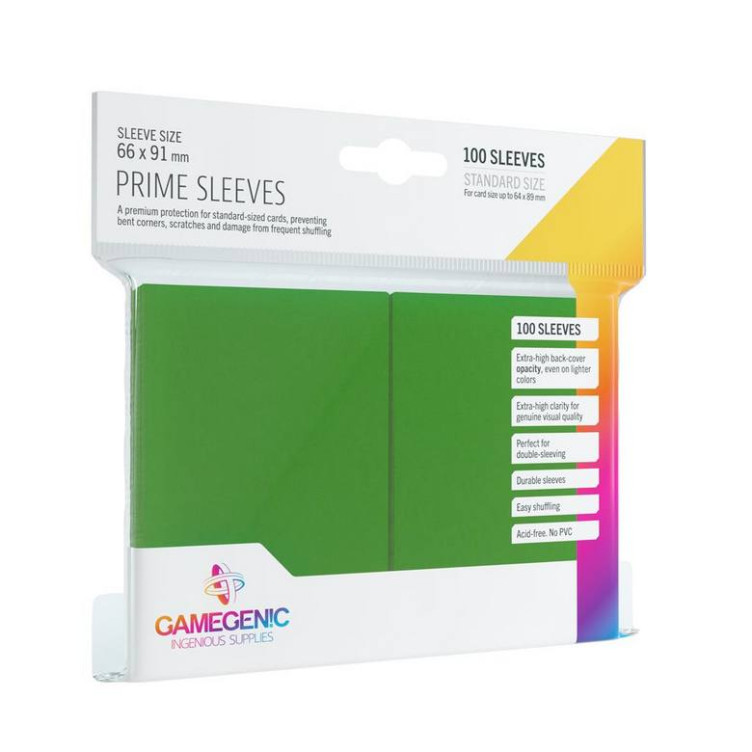 Gamegenic: Pack Prime Sleeves Green 66x91mm (100)