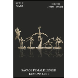 Savage Female Lesser Demons Unit 30mm