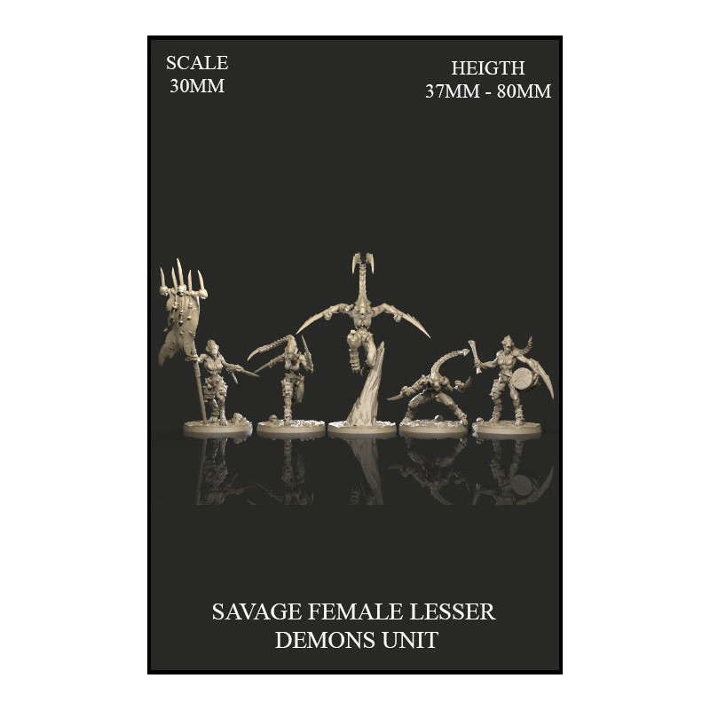 Savage Female Lesser Demons Unit 30mm