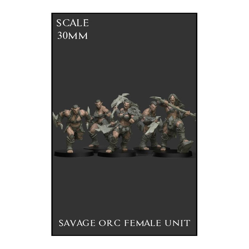 Savage Orc Female Unit Scale 30mm