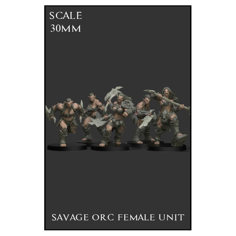 Savage Orc Female Unit Scale 30mm