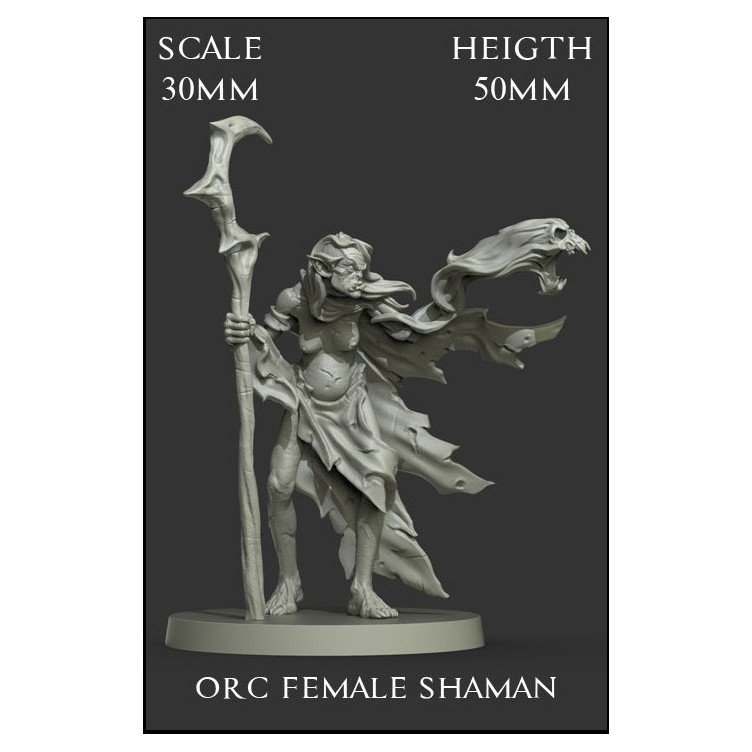 Orc Female Shaman Scale 30mm