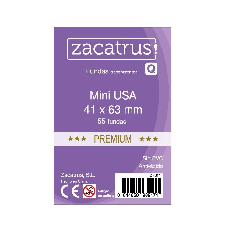 Fundas Zacatrus Mini USA Premium (41 mm X 63 mm) (55 uds)