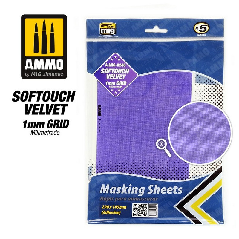 Softouch Velvet Pliego de baja adhesion milimetrado 1mmGrid 290x