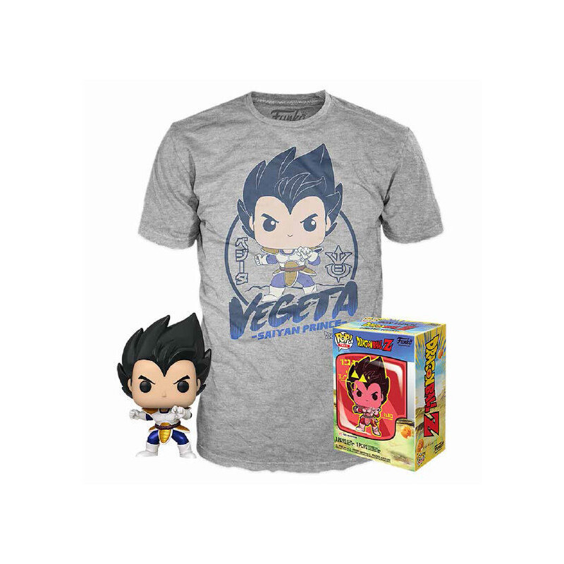 Dragon Ball Z POP! Set minifigura y camiseta Vegeta XL