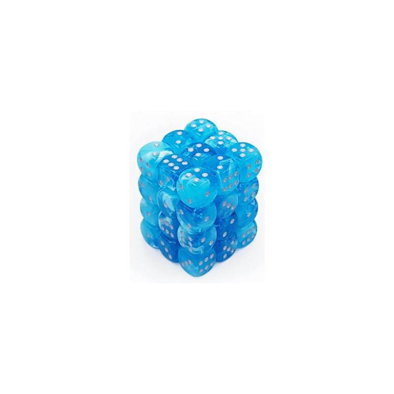 Signature 12mm D6 with pips Dice Blocks Luminary Sky/silver (36)