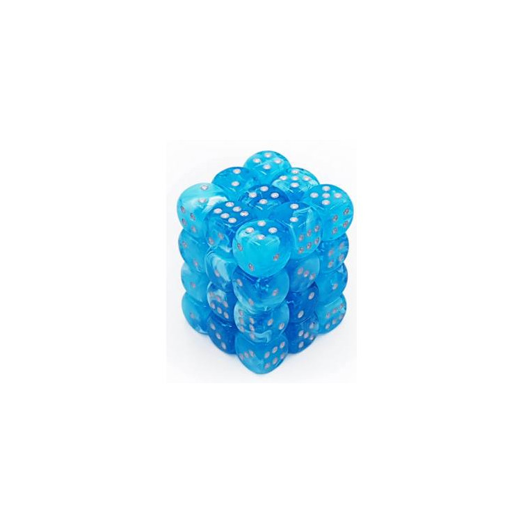 Signature 12mm D6 with pips Dice Blocks Luminary Sky/silver (36)