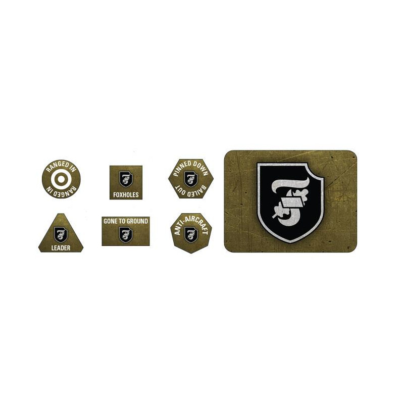 10.Frundsberg SS Panzer Division Tokens (x20) & Objectives (x2)