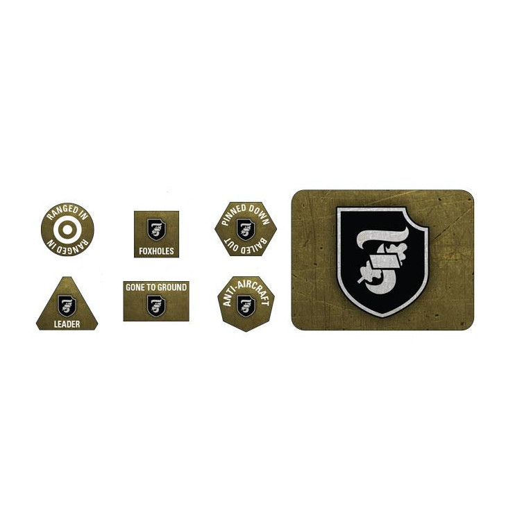 10.Frundsberg SS Panzer Division Tokens (x20) & Objectives (x2)