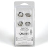 Specialty Dice Sets: Solid Metal Silver Colour Poly 7 die set