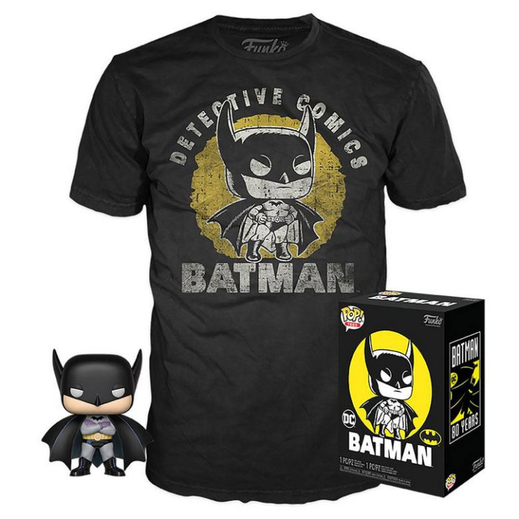 DC Comics POP!&Tee Minifigura y Camiseta Batman Sun Faded L Excl