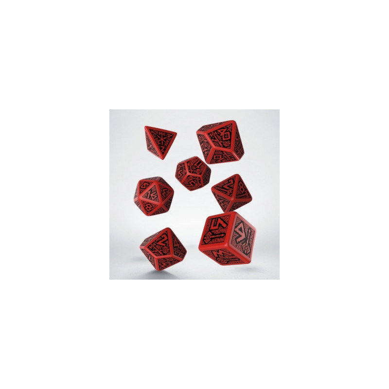 Dwarven Black & Red Dice Set (7)