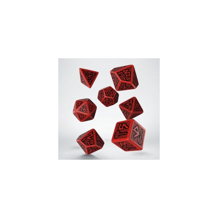 Dwarven Black & Red Dice Set (7)