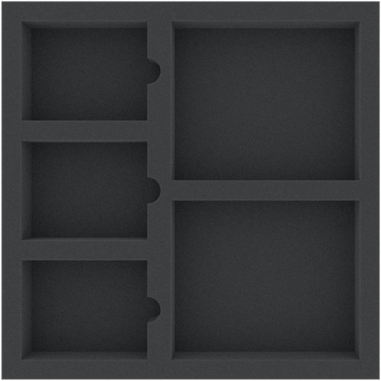 285mm x 285mm x 40mm Foam Tray for Board Games 5 Compartments