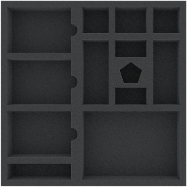 285mm x 285mm x 40mm Foam Tray for Board Games 13 Compartments