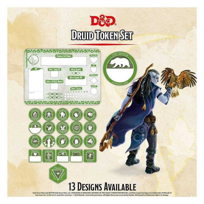 Druid Token Set (Player Board & 23 tokens)