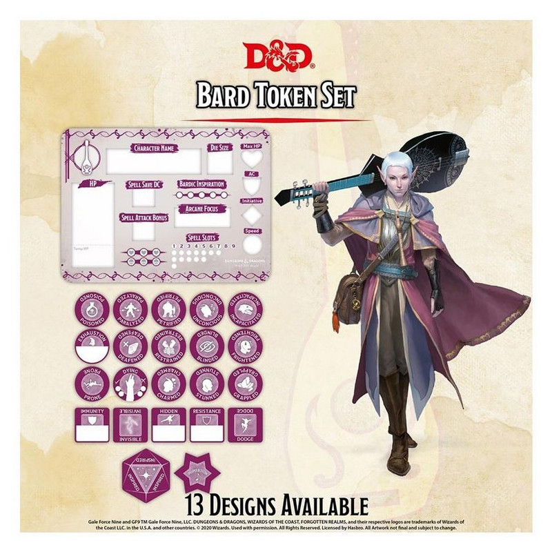 Bard Token Set (Player Board & 22 tokens)