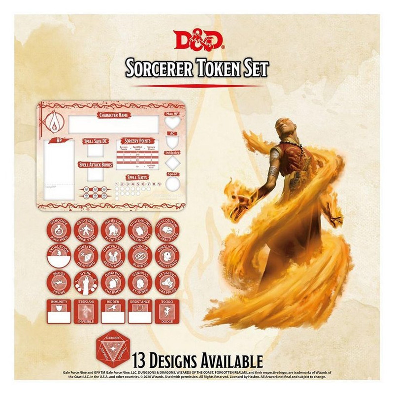 Sorcerer Token Set (Player Board & 22 tokens)