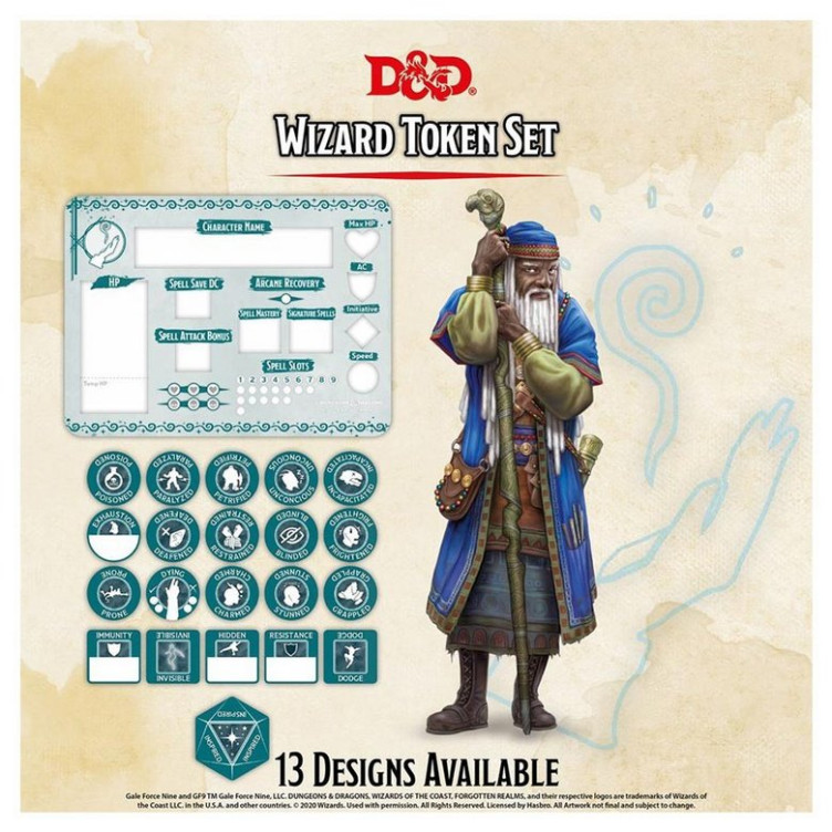 Wizard Token Set (Player Board & 22 tokens)